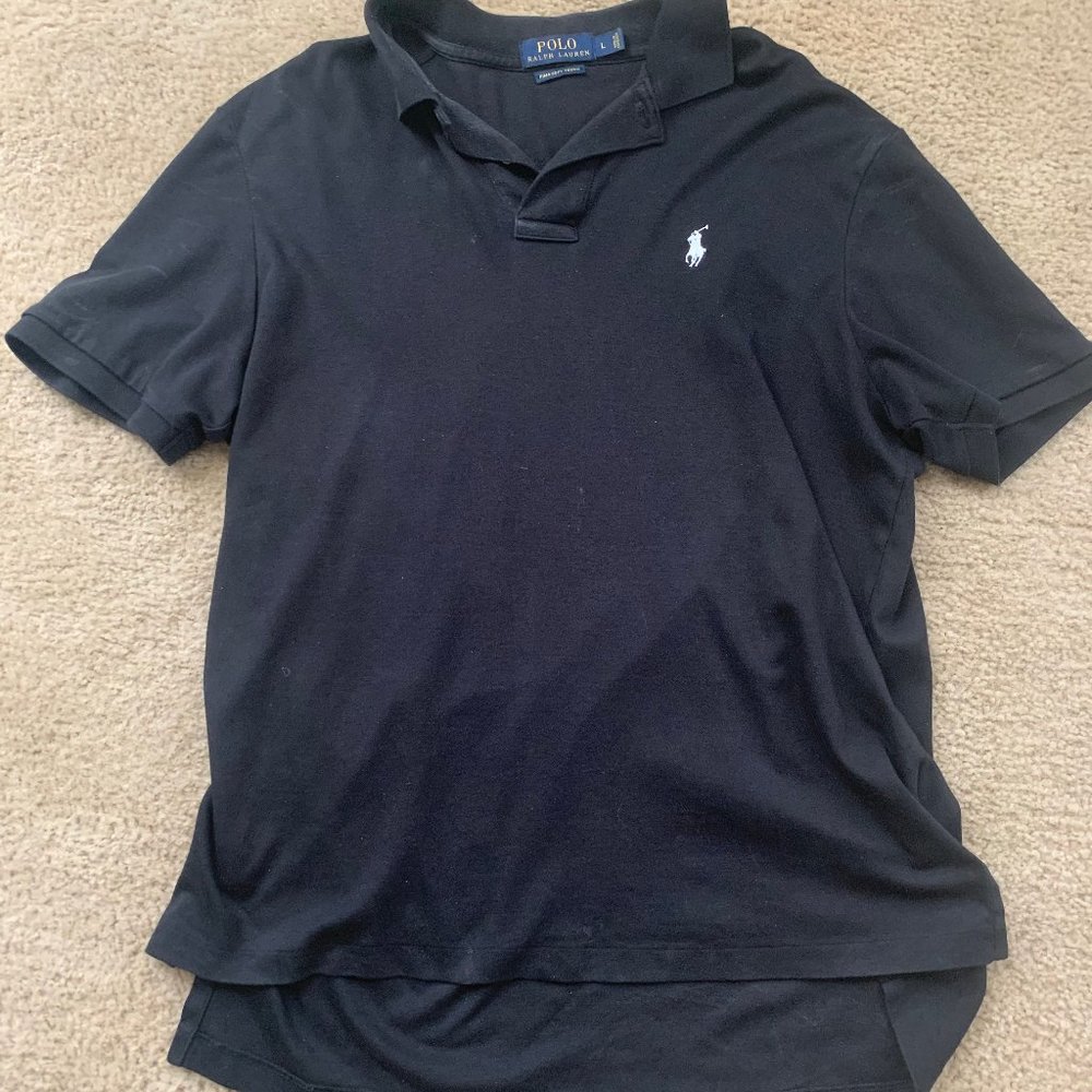 Polo Ralph Lauren Black Polo Large (L) Pima Soft Touch